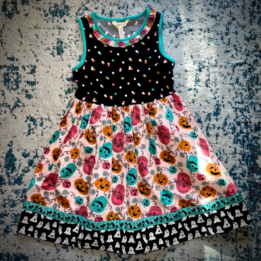 Matilda Jane colorful pumpkin Halloween dress size 8